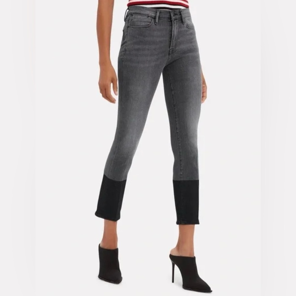 Frame Denim Le High Straight Jeans Two Tone Gray Size 27